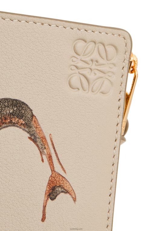 Loewe тънък портфейл с цип от класическа телешка кожа F84B81302 Жени лек овес