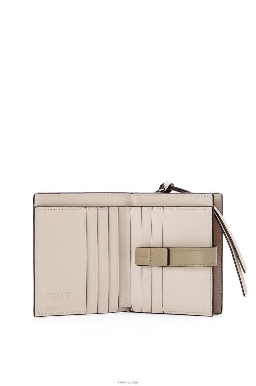 Loewe компактен портфейл с цип от мека зърнеста телешка кожа F84B81308 Жени жълто/глинесто зелено