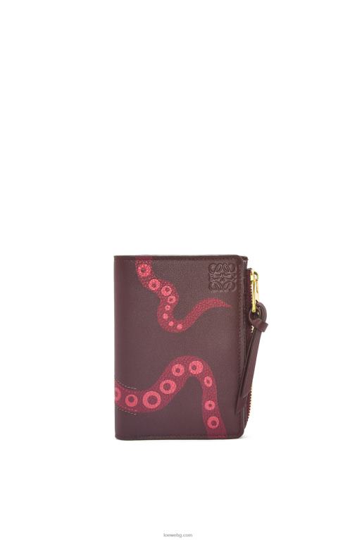 Loewe тънък портфейл с цип Octopus от класическа телешка кожа F84B81303 Жени подрязвам