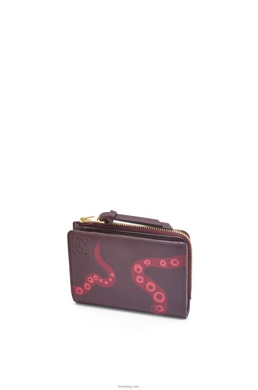 Loewe тънък портфейл с цип Octopus от класическа телешка кожа F84B81303 Жени подрязвам