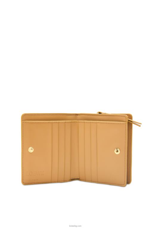 Loewe puzzle компактен портфейл с цип от класическа телешка кожа F84B81212 Жени ангора/прашно бежово