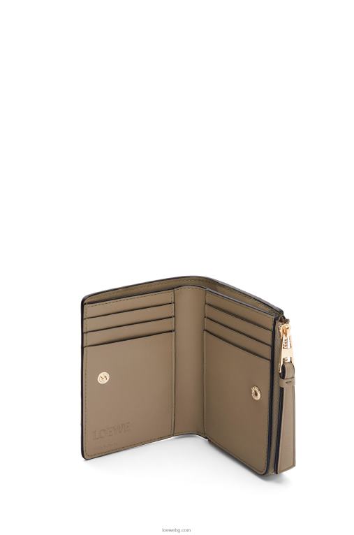Loewe puzzle тънък двоен портфейл в класическо теле F84B81258 Жени глина зелено/масло