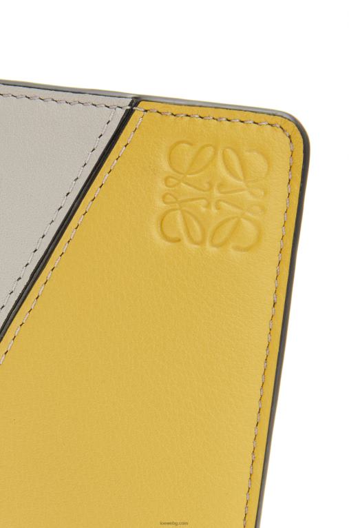 Loewe puzzle тънък двоен портфейл в класическо теле F84B81263 Жени призрак/цъфтеж на праскова