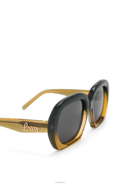 Loewe квадратни слънчеви очила полумесец в ацетат F84B81440 Жени градиентно зелено