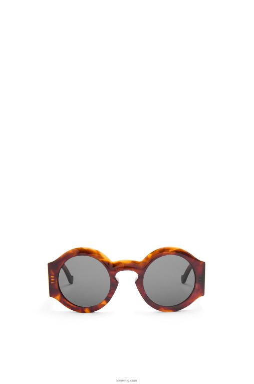 Loewe извити слънчеви очила от ацетат F84B81441 Жени пламнала Хавана