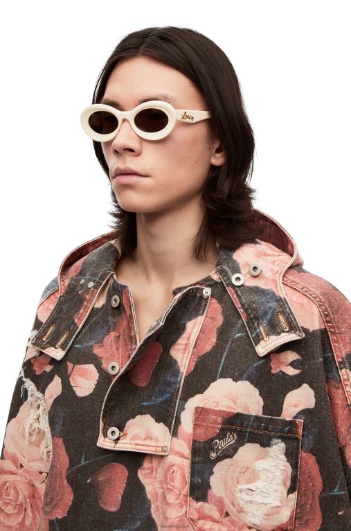 Loewe кръгли слънчеви очила от ацетат F84B81454 Жени сметана