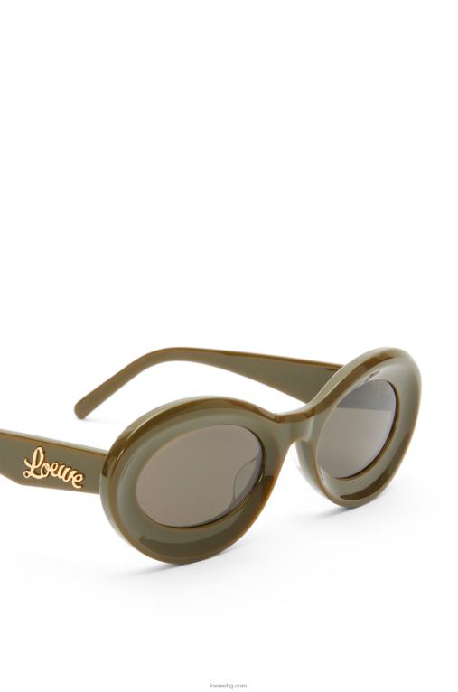 Loewe кръгли слънчеви очила от ацетат F84B81455 Жени лъскаво каки