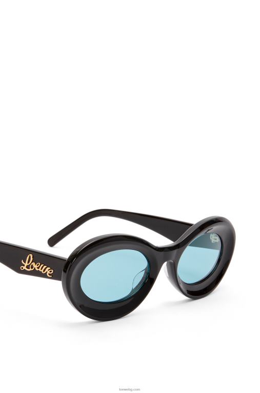 Loewe кръгли слънчеви очила от ацетат F84B81457 Жени лъскаво черно