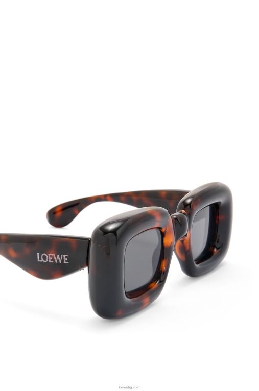 Loewe напомпани правоъгълни слънчеви очила от найлон F84B81469 Жени Хавана