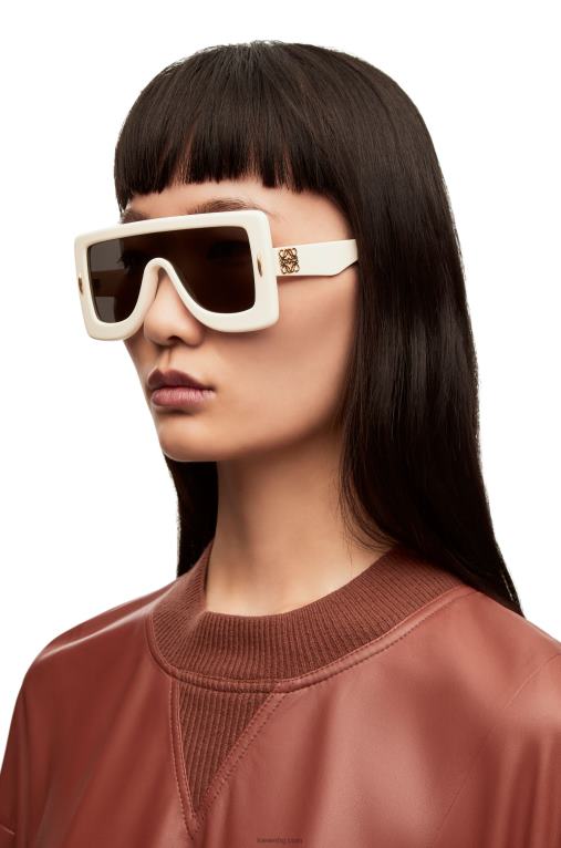 Loewe анаграм маска слънчеви очила в ацетат F84B81473 Жени слонова кост