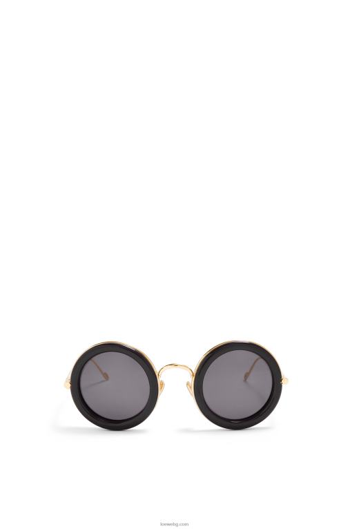 Loewe кръгли слънчеви очила от ацетат F84B81494 Жени черно злато