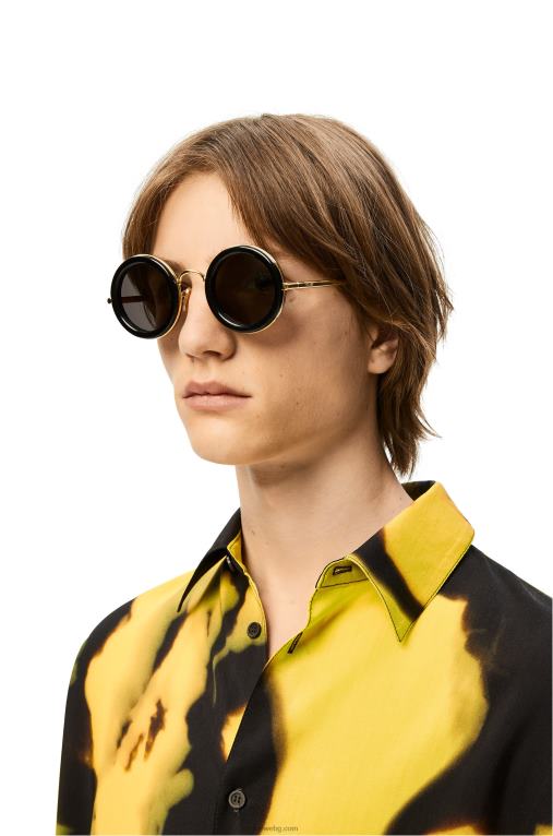 Loewe кръгли слънчеви очила от ацетат F84B81494 Жени черно злато