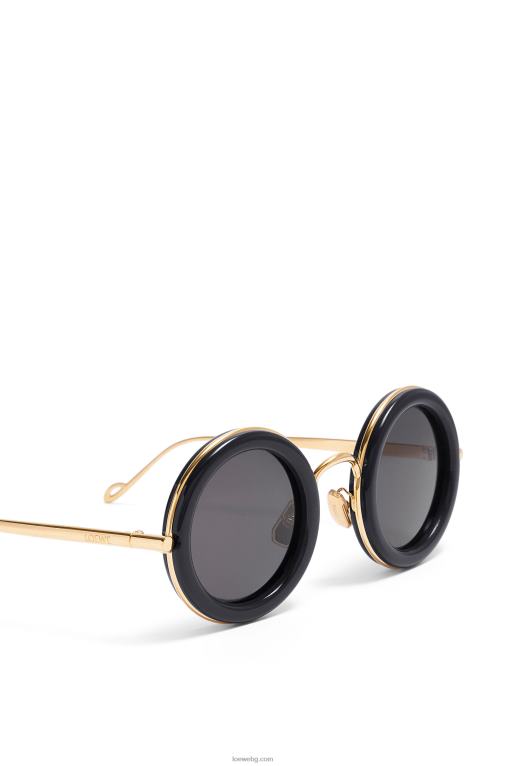 Loewe кръгли слънчеви очила от ацетат F84B81494 Жени черно злато