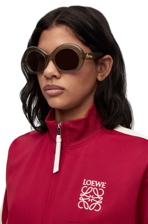 Loewe слънчеви очила полумесец в ацетат F84B81497 Жени каки зелено