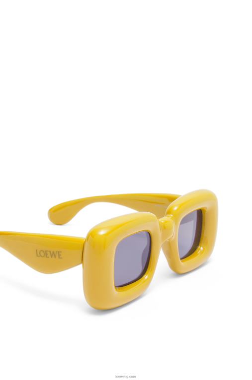 Loewe напомпани правоъгълни слънчеви очила от найлон F84B81501 Жени жълто
