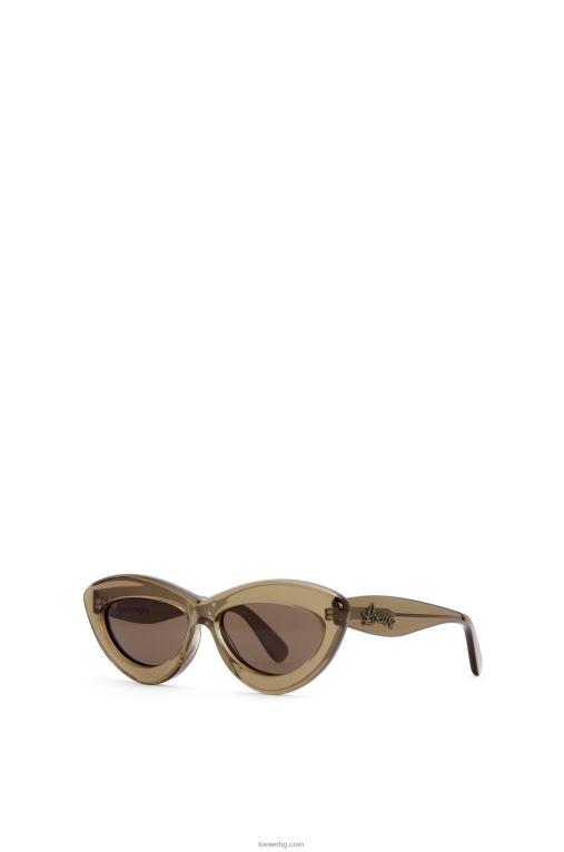 Loewe слънчеви очила cateye в ацетат F84B81498 Жени кафяво зелено