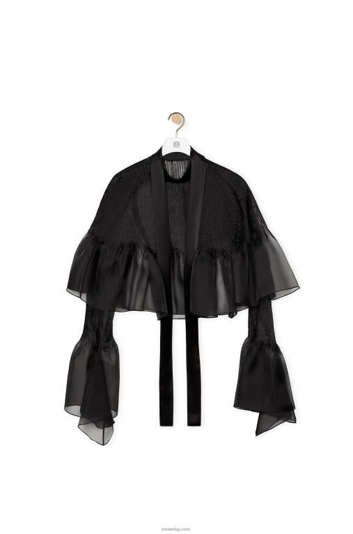 Loewe горна част от копринена органза F84B8885 Жени черен