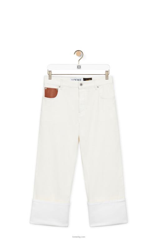 Loewe рибарски дънки от деним F84B81173 Жени бяло
