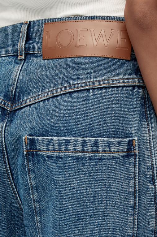 Loewe анаграм широки дънки от деним F84B81174 Жени сини дънки