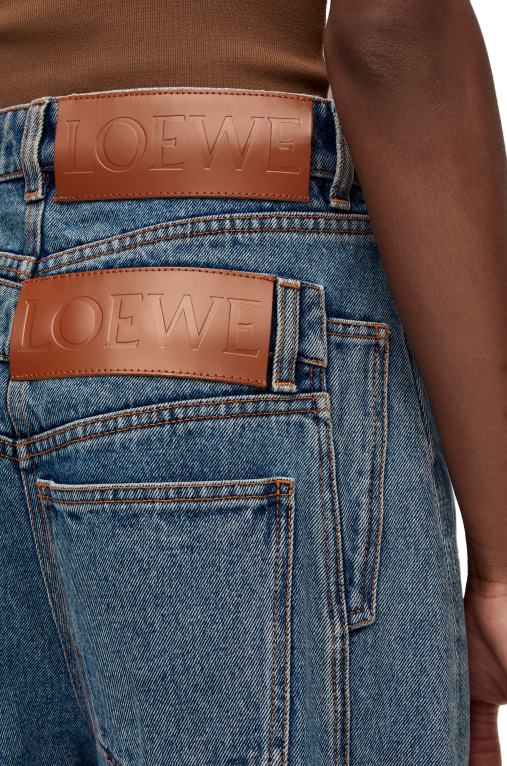 Loewe дънки с висока талия от деним F84B81202 Жени средно син деним
