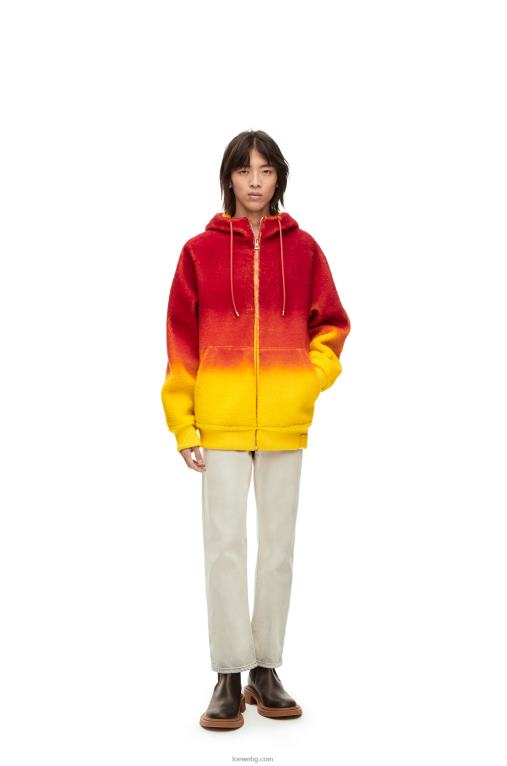 Loewe суичър с качулка Calcifer intarsia в стрижена кожа F84B8839 Жени многоцветен