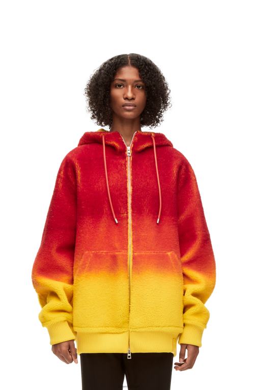 Loewe суичър с качулка Calcifer intarsia в стрижена кожа F84B8839 Жени многоцветен