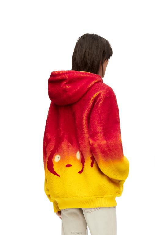 Loewe суичър с качулка Calcifer intarsia в стрижена кожа F84B8839 Жени многоцветен