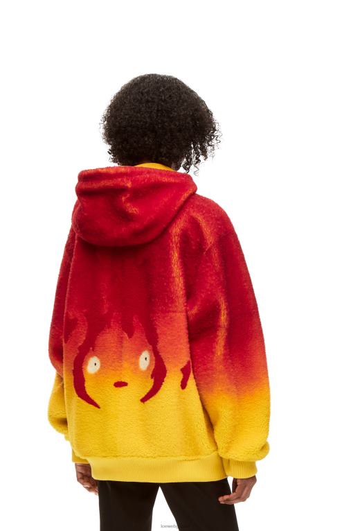 Loewe суичър с качулка Calcifer intarsia в стрижена кожа F84B8839 Жени многоцветен
