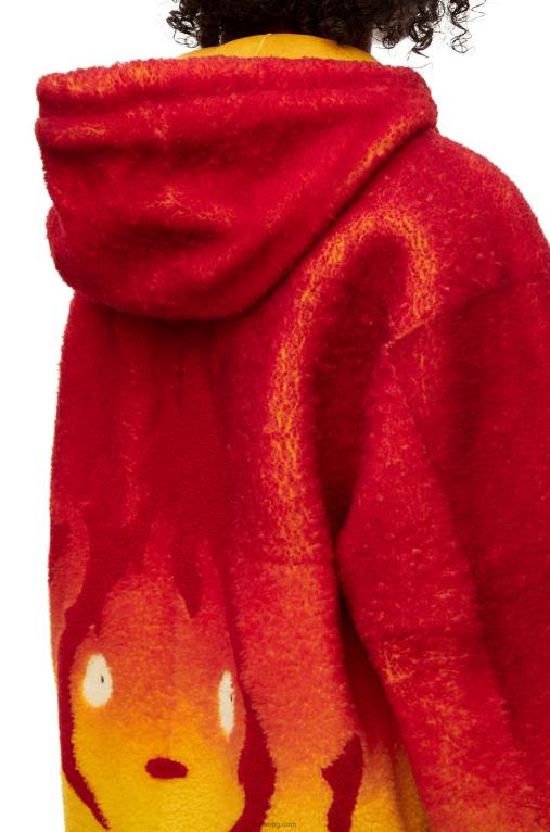 Loewe суичър с качулка Calcifer intarsia в стрижена кожа F84B8839 Жени многоцветен