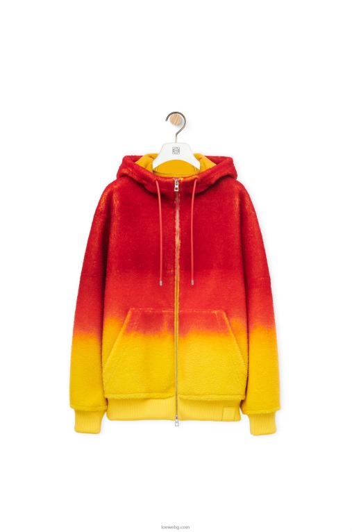 Loewe суичър с качулка Calcifer intarsia в стрижена кожа F84B8839 Жени многоцветен