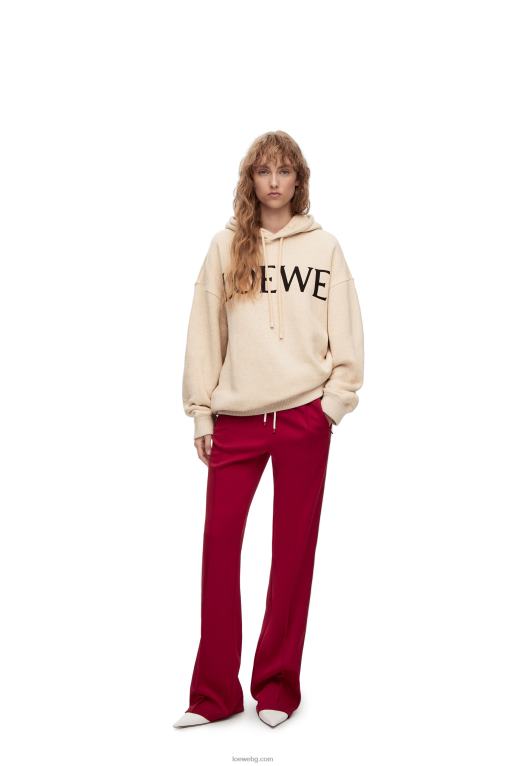 Loewe качулка с голяма форма от памук F84B8801 Жени слонова кост