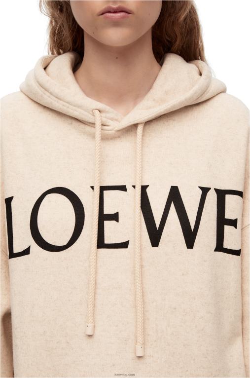 Loewe качулка с голяма форма от памук F84B8801 Жени слонова кост
