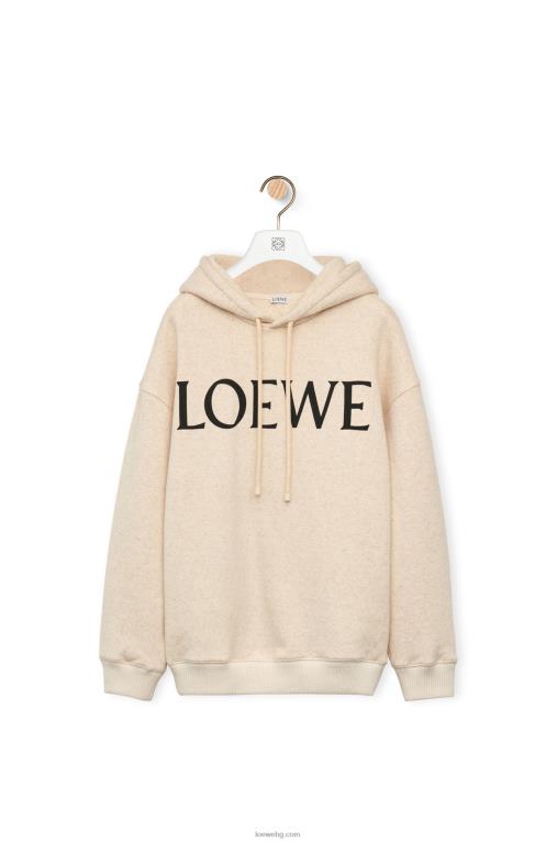 Loewe качулка с голяма форма от памук F84B8801 Жени слонова кост
