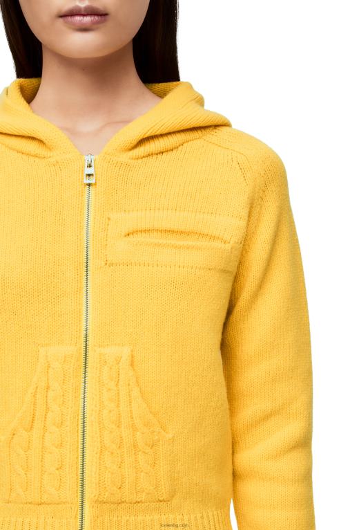 Loewe качулка с цип от плетена вълна F84B8804 Жени бледо жълт