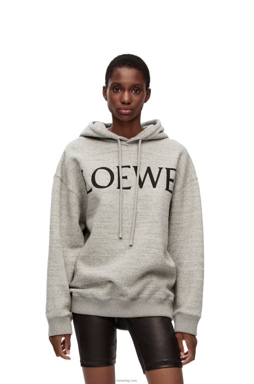 Loewe качулка с голяма форма от памук F84B8810 Жени сив меланж