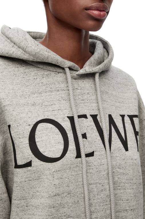 Loewe качулка с голяма форма от памук F84B8810 Жени сив меланж