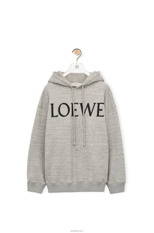 Loewe качулка с голяма форма от памук F84B8810 Жени сив меланж
