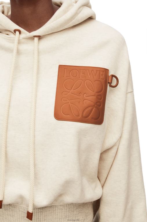 Loewe спокойна качулка от памук F84B8812 Жени овесени ядки