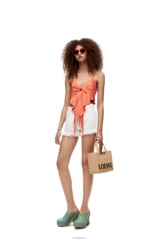 Loewe къси панталони Anagram от деним F84B81171 Жени бяло