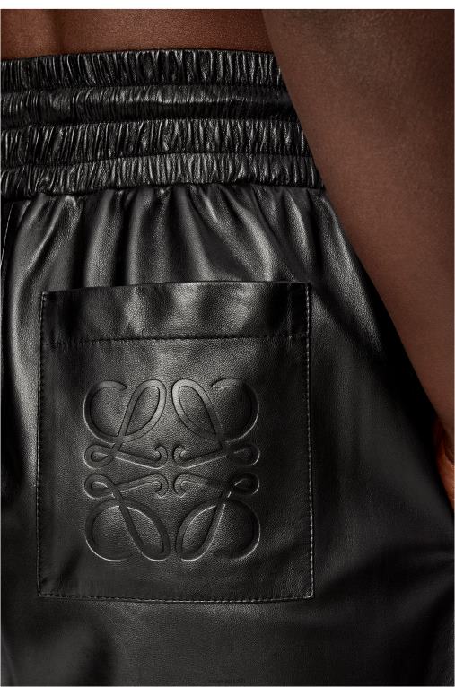 Loewe шорти от агнешка кожа напа F84B81112 Жени черен