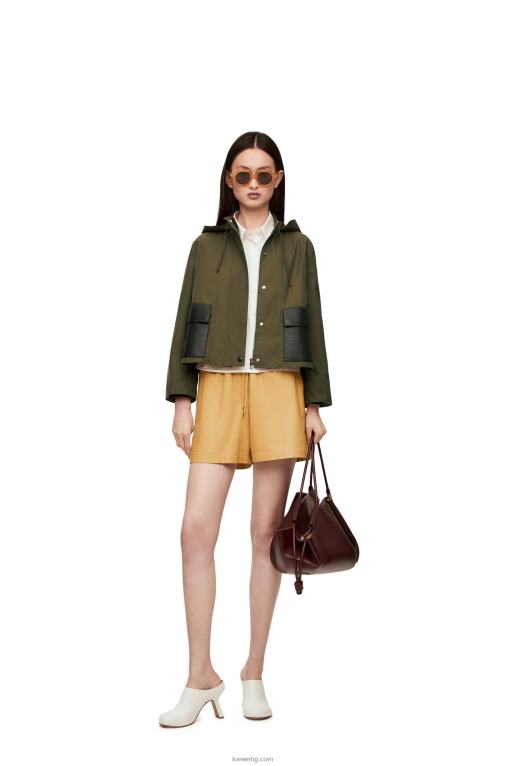 Loewe ластични шорти от напа F84B81114 Жени пясък/масло