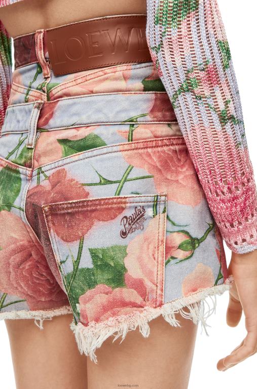 Loewe розови къси панталони от деним F84B81167 Жени розово/червено
