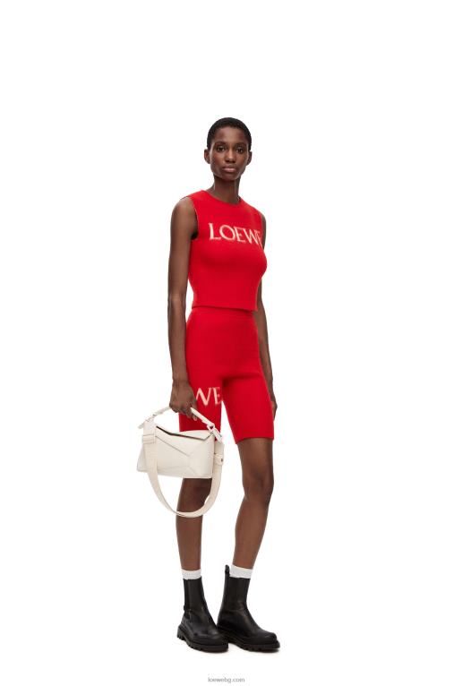 Loewe шорти за колоездене от вълна F84B8969 Жени червен
