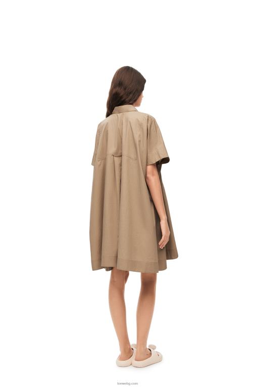 Loewe анаграма туника рокля от памук F84B81050 Жени taos taupe