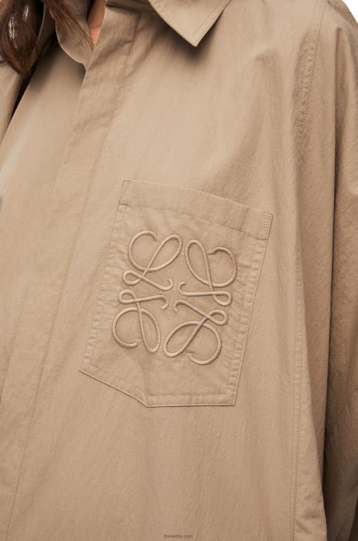Loewe анаграма туника рокля от памук F84B81050 Жени taos taupe