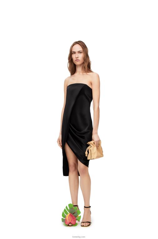 Loewe рокля-бюстие от креп сатен F84B81070 Жени черен