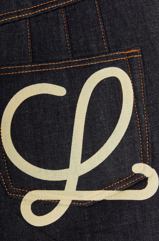 Loewe извита мини пола от деним F84B81184 Жени необработен деним