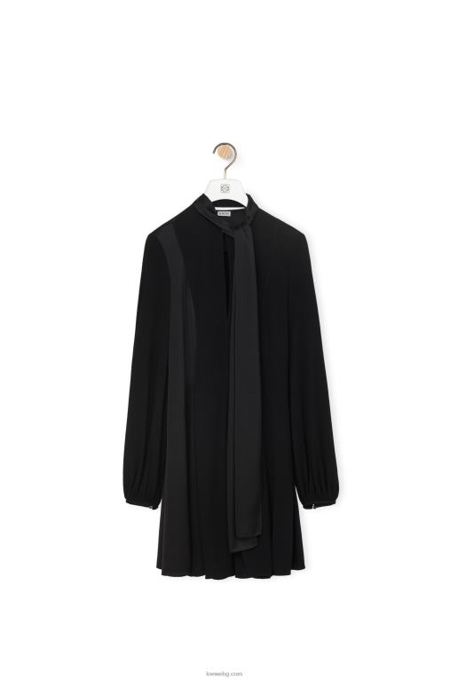 Loewe рокля lavalliere от креп трико и креп сатен F84B81062 Жени черен