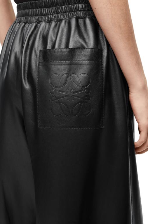 Loewe изрязани панталони от агнешка кожа напа F84B81141 Жени черен
