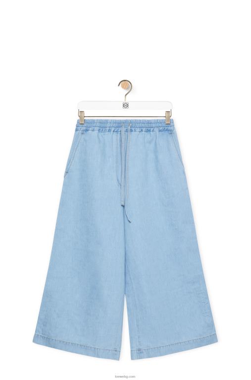Loewe изрязани панталони от деним F84B81182 Жени светъл деним